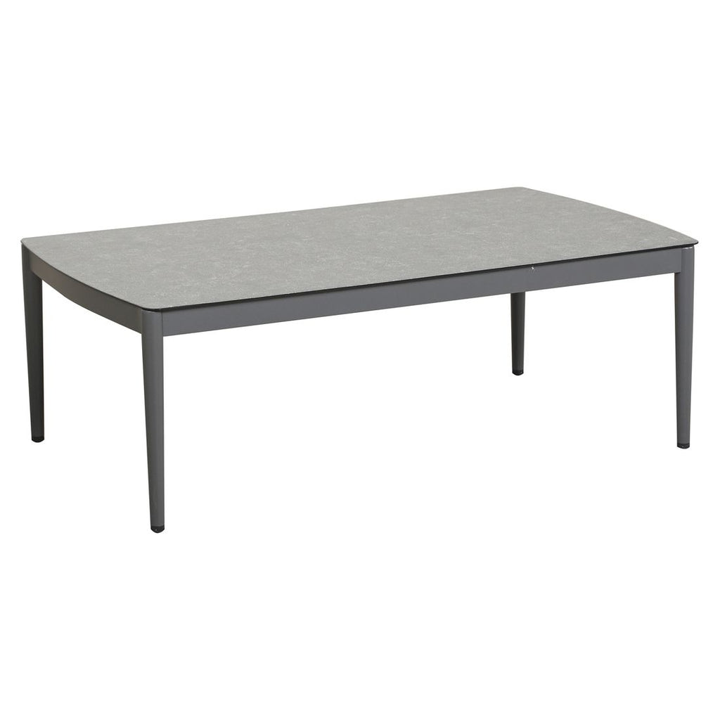 Loungesett Lena aluminium tau med keramikkbord antrasitt helhetsbilde ute