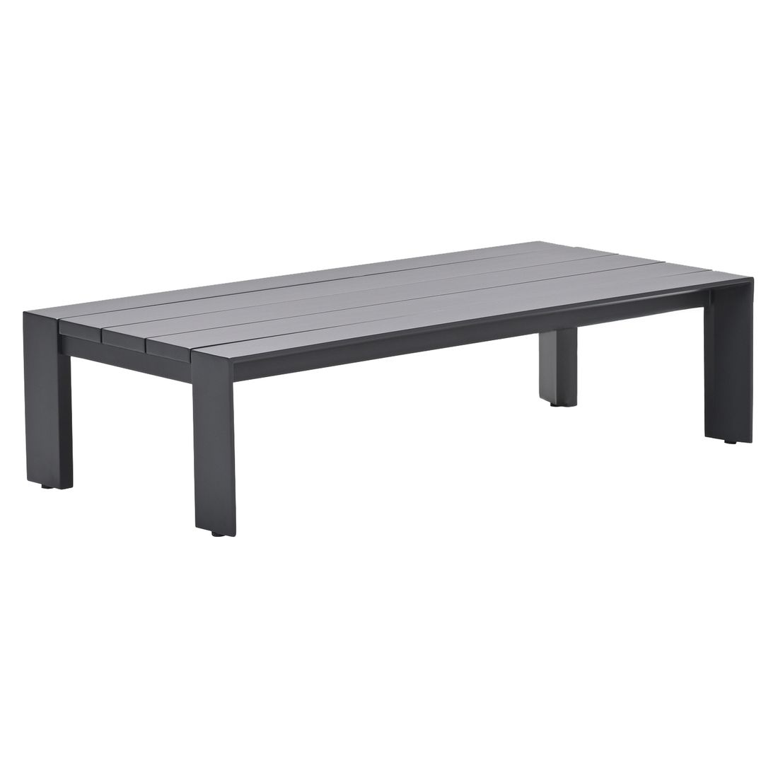 Loungesett Levanto aluminium med loungebord oversikt uteplass