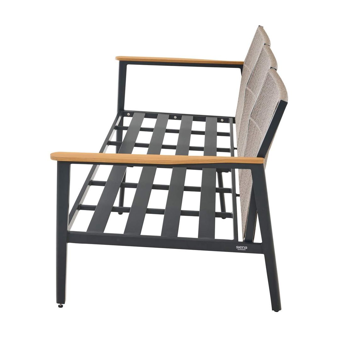 Loungesett Liguria aluminium/flettverk med loungebord detalj av aluminiumsramme