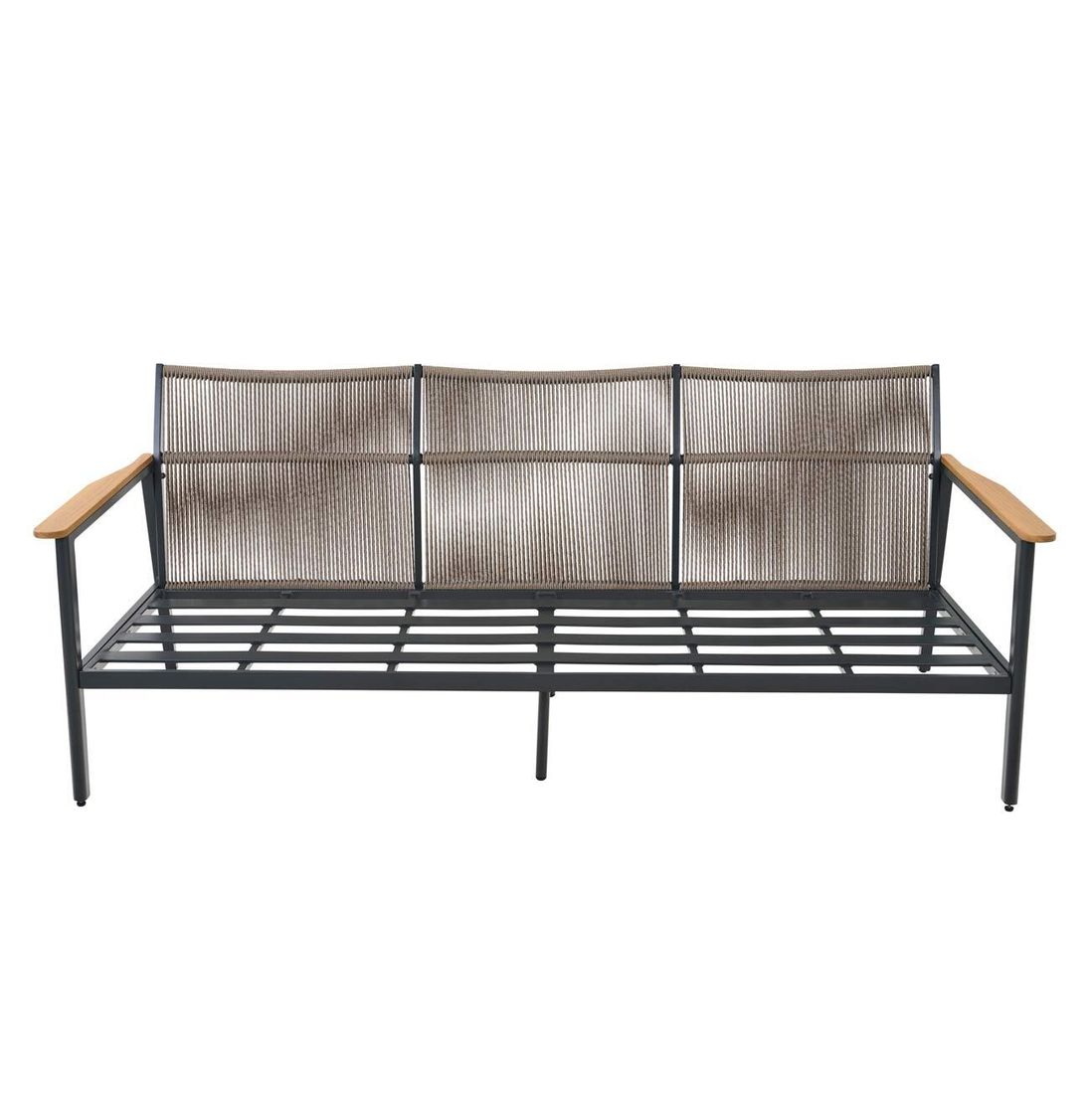Loungesett Liguria aluminium/flettverk med loungebord i naturlig lys