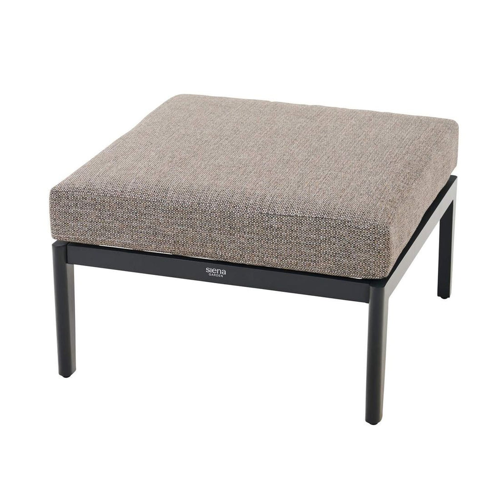 Loungesett Liguria aluminium/flettverk med loungebord sitteputer i taupe brun