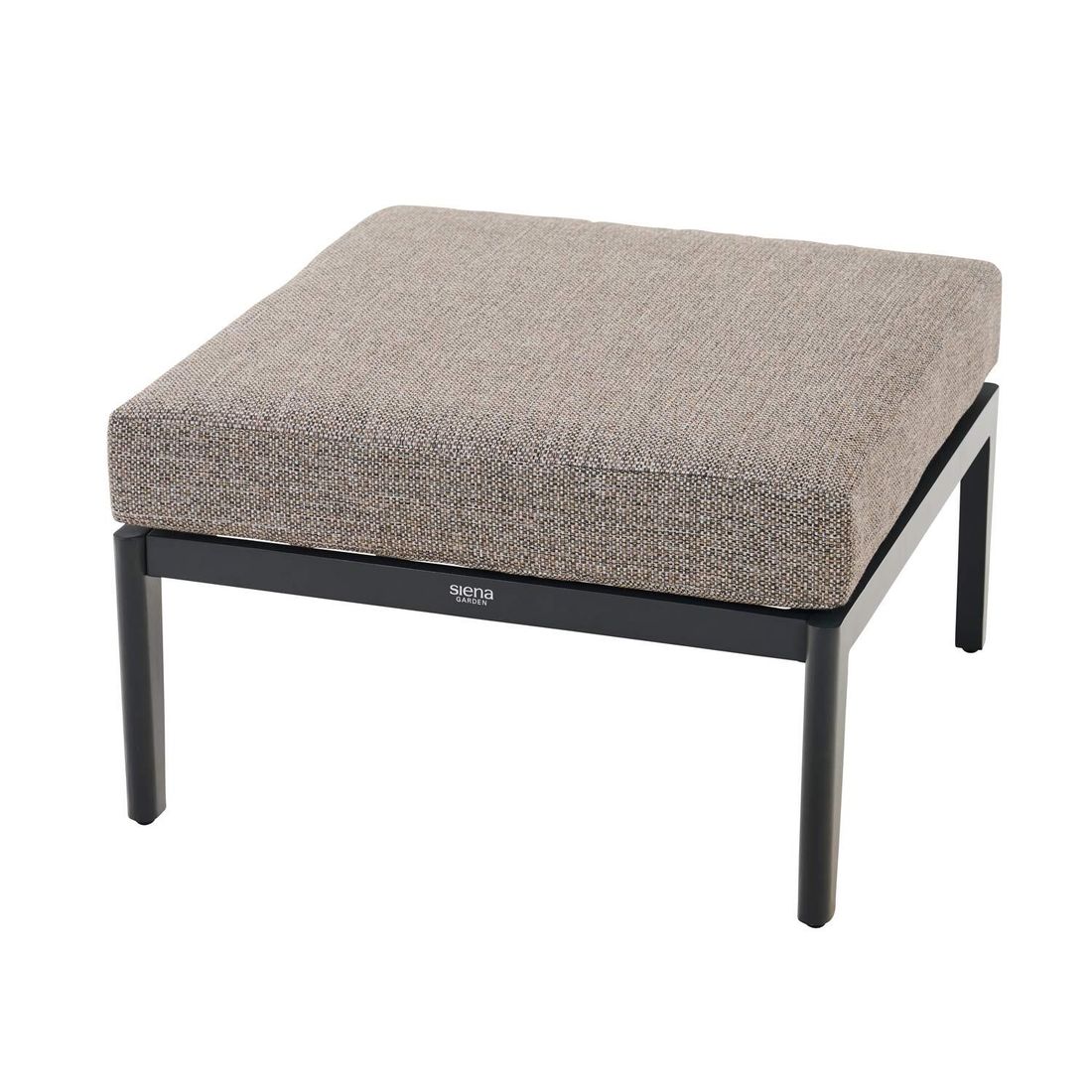 Loungesett Liguria aluminium/flettverk med loungebord sitteputer i taupe brun