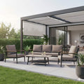 Loungesett Liguria aluminium/flettverk med keramikkbord front