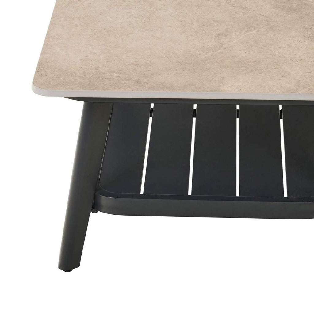 Loungesett Liguria aluminium/flettverk med keramikkbord helhetlig oversikt