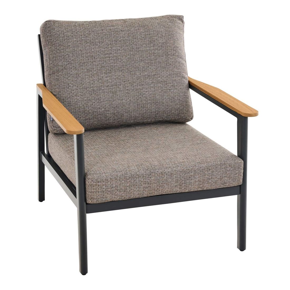 Loungesett Liguria aluminium/flettverk med keramikkbord sideprofil