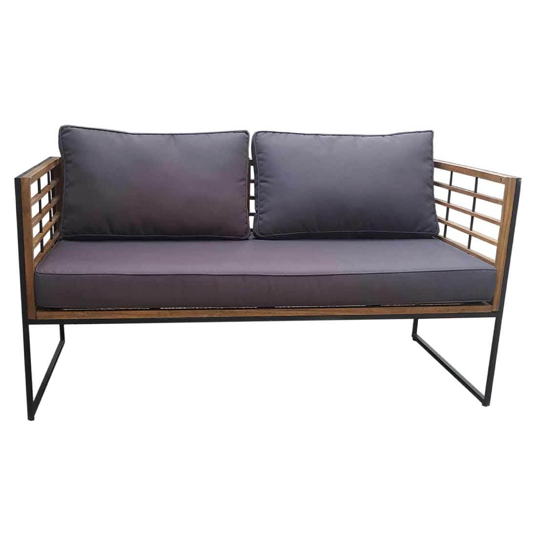 Detalj av Loungesett Maui stål og polyester svart - OUTLIV stoff