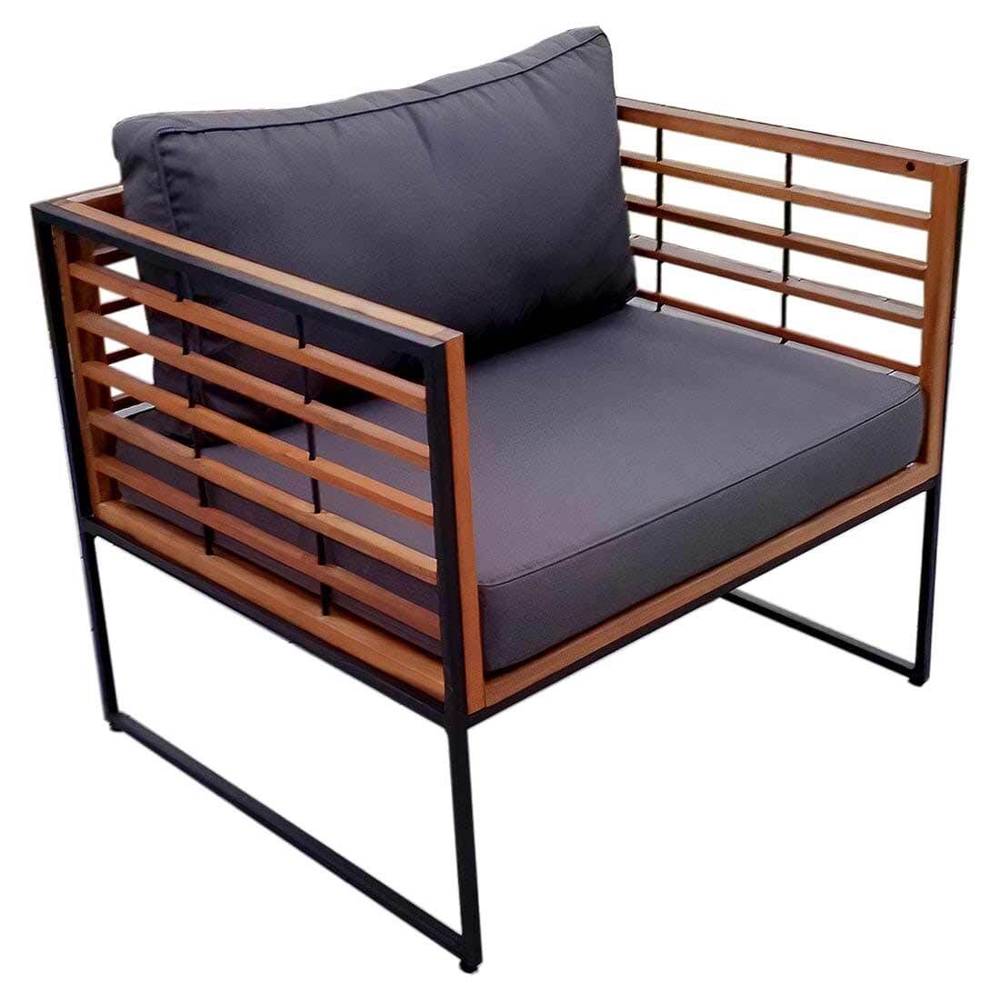 Loungesett Maui stål og polyester svart - OUTLIV med puter