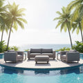 Loungesett Miami aluminium Sunbrella 200x90 cm forfra