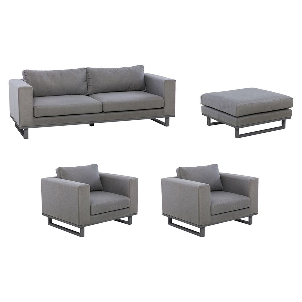 Loungesett Miami aluminium Sunbrella 200x90 cm detalj av stoff