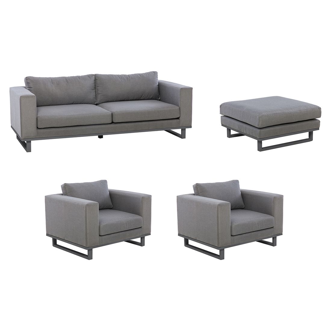 Loungesett Miami aluminium Sunbrella 200x90 cm detalj av stoff