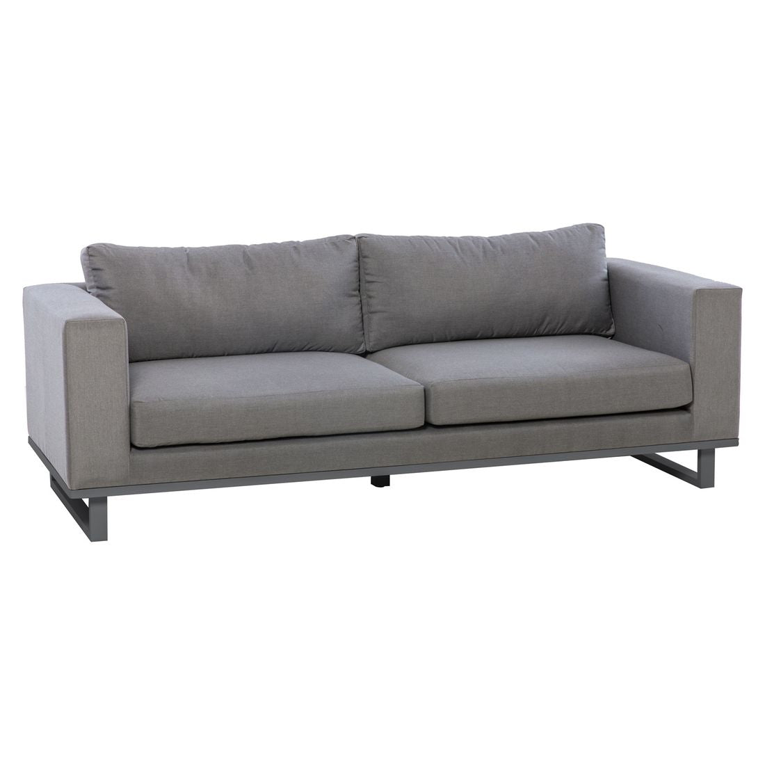 Loungesett Miami aluminium Sunbrella 200x90 cm montert på terrasse