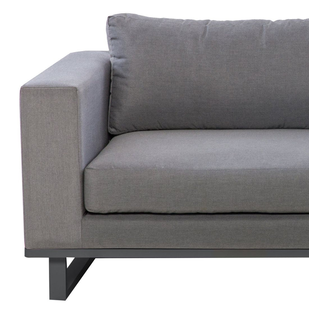 Loungesett Miami aluminium Sunbrella 200x90 cm utsikt fra siden