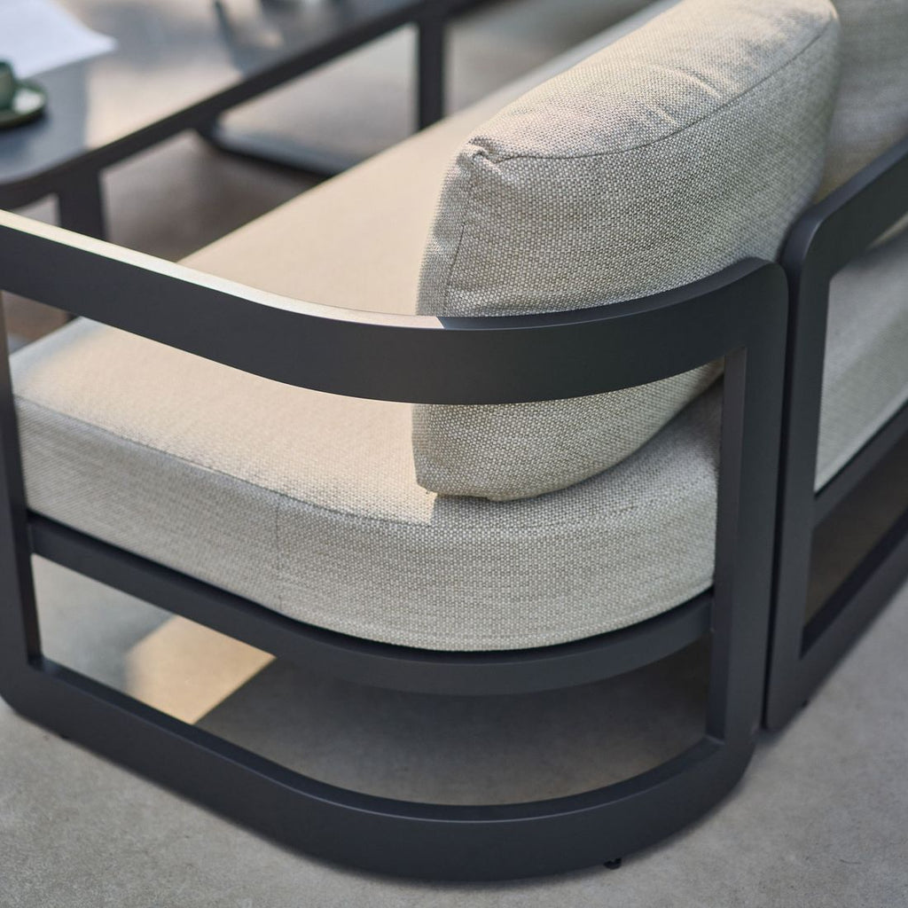 Loungesett Milano aluminium/olefin med loungebord - Hartman
