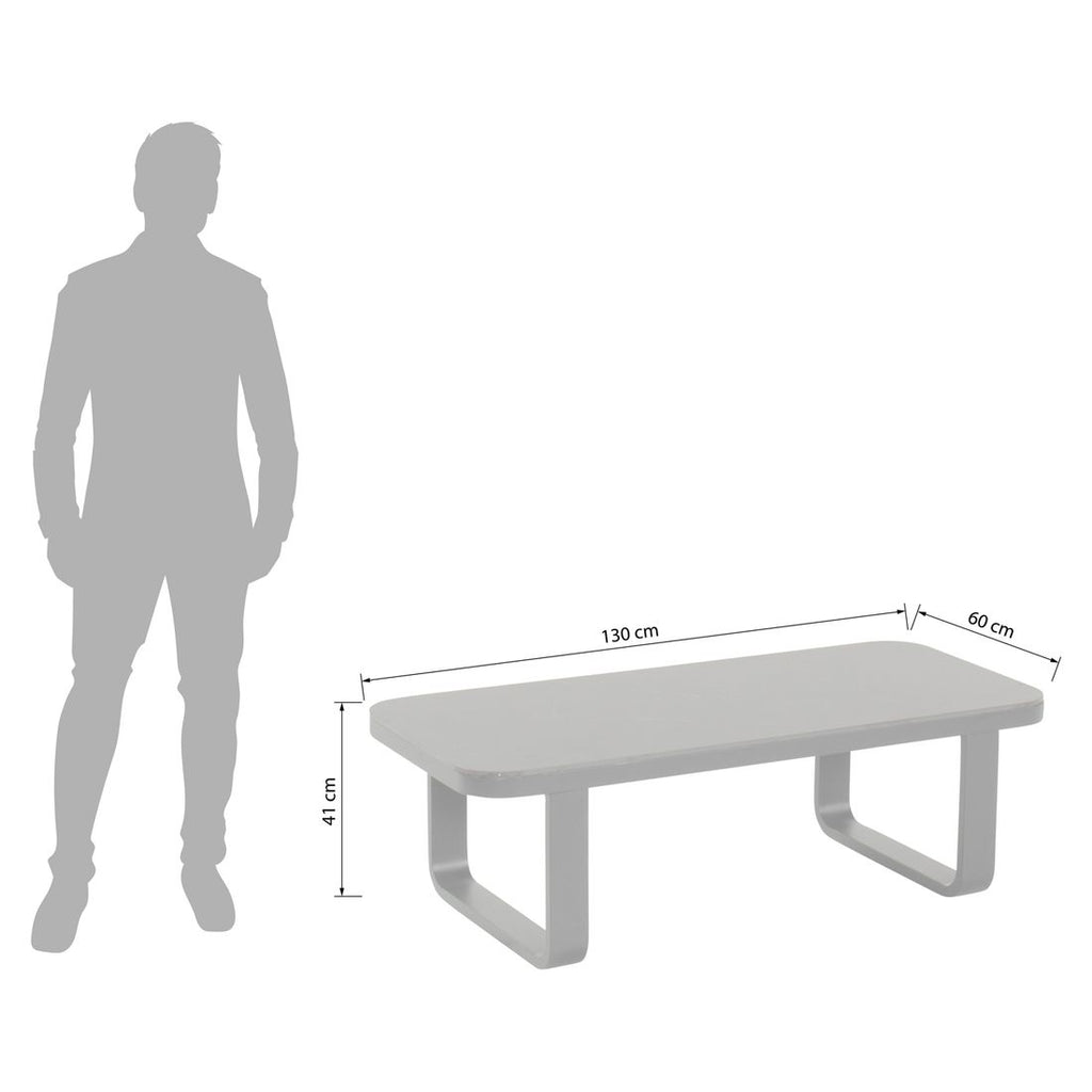 Loungesett Milano aluminium/olefin med loungebord - Hartman nærbilde av bordplate