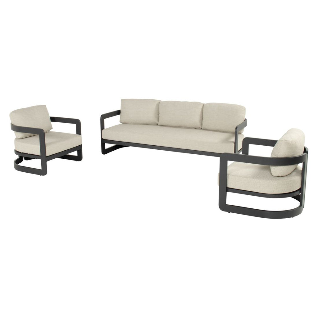 Loungesett Milano aluminium/olefin med loungebord - Hartman