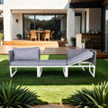 Loungesett Modular med loungebord aluminium/textilen - OUTLIV forfra