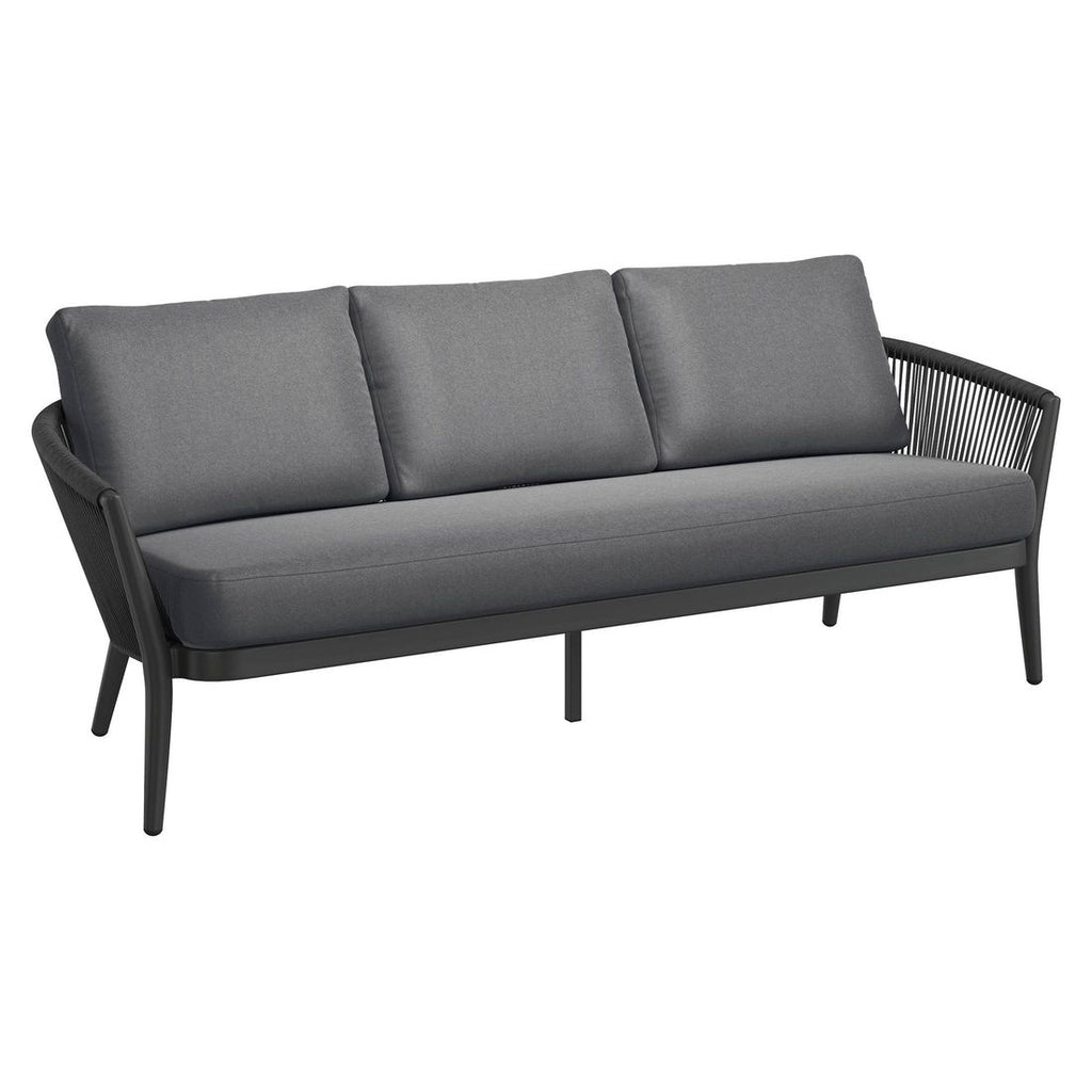 Loungesett Monet med loungebord aluminium tau olefin nærbilde av stoff