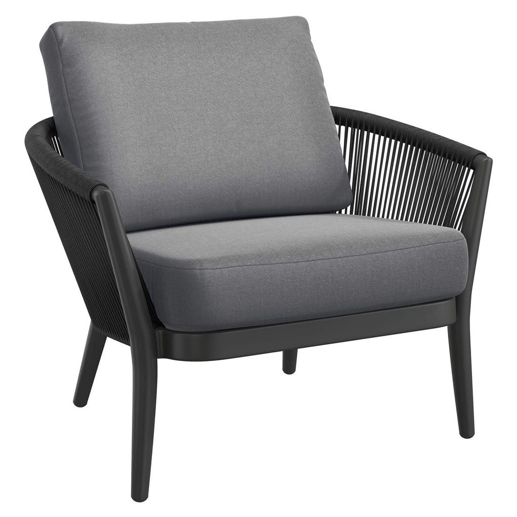 Loungesett Monet med loungebord aluminium tau olefin detalj av tau