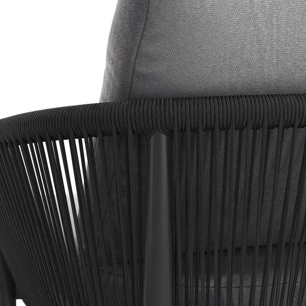 Loungesett Monet med loungebord aluminium tau olefin oversikt fra siden