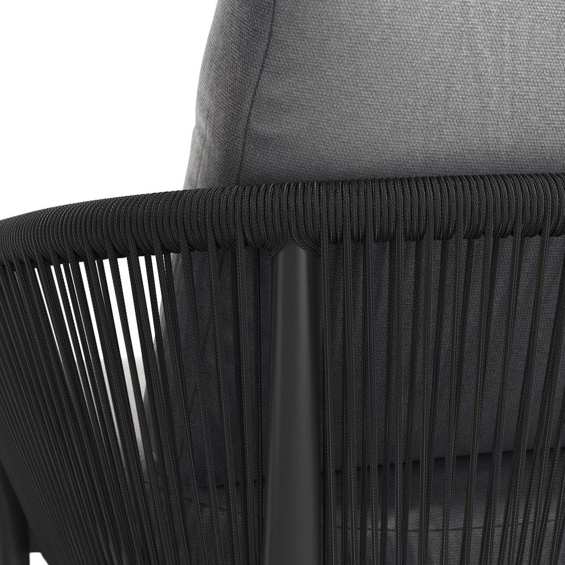 Loungesett Monet med loungebord aluminium tau olefin oversikt fra siden
