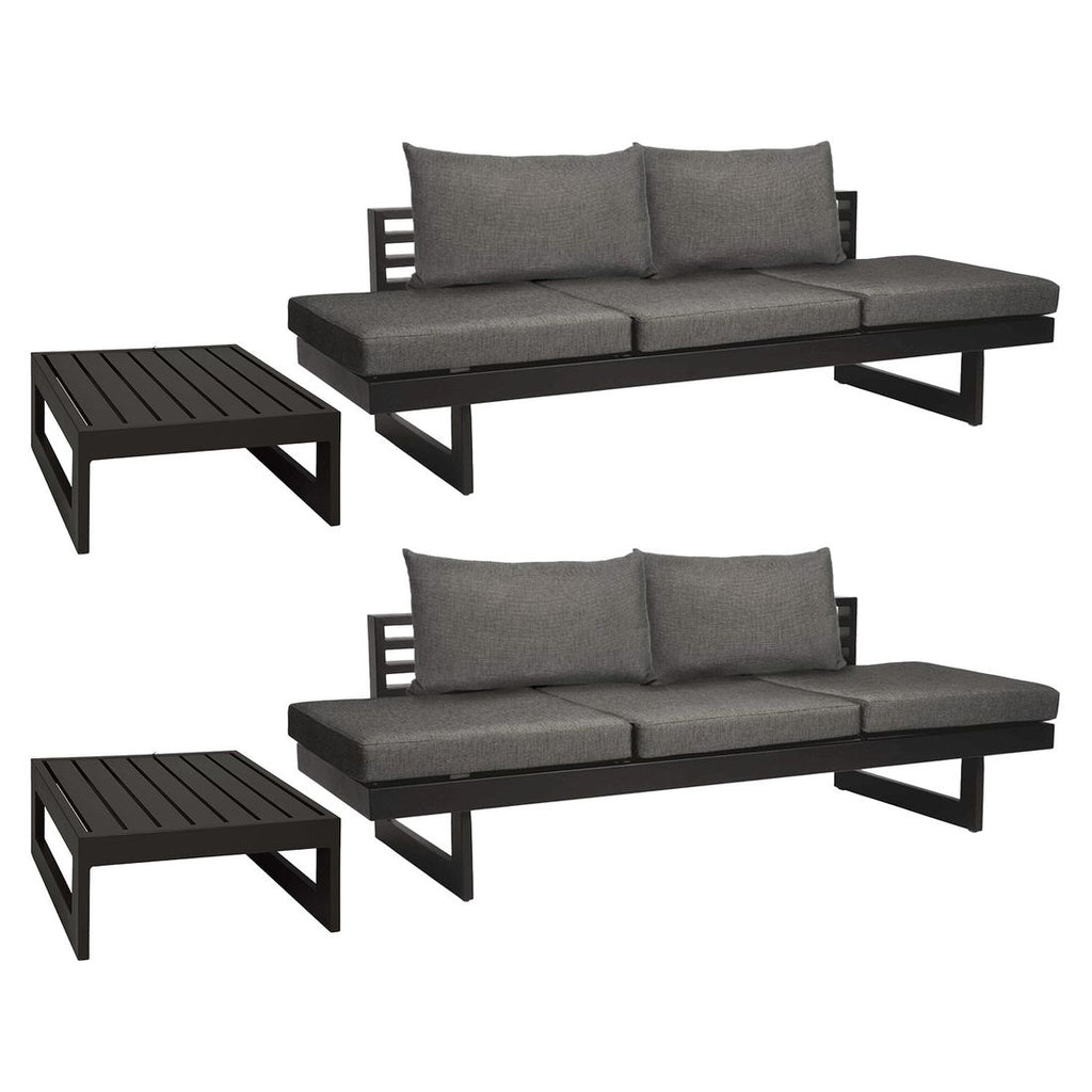 Loungesett New Holly med loungebord aluminium/utestoff - Stern bakside