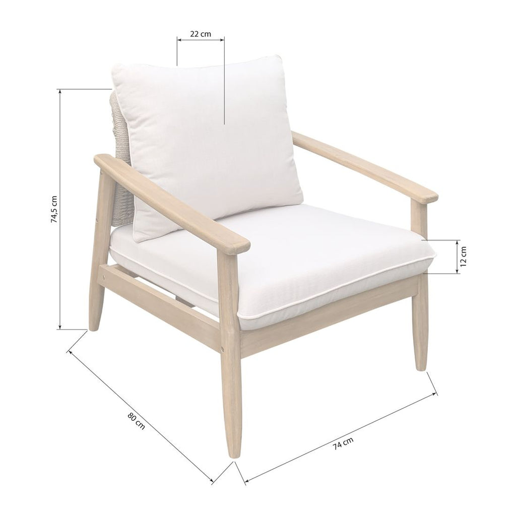 Loungesett Noemi akasie/tau med loungebord - OUTLIV.