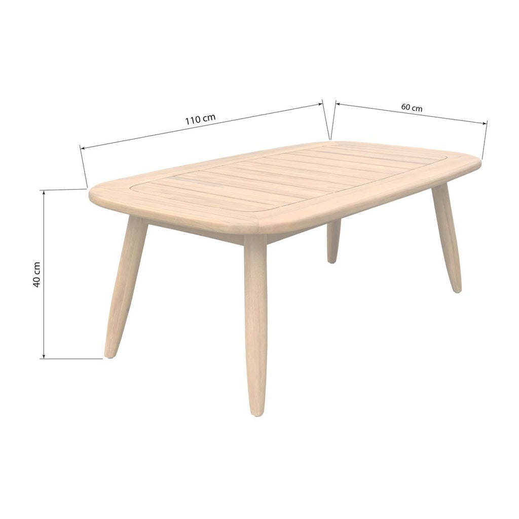 Loungesett Noemi akasie/tau med loungebord - OUTLIV.