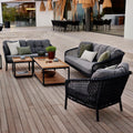 Loungesett Ocean med loungebord sett forfra