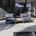 Loungesett Ocean Skid Platform aluminium/teak Kettler forfra