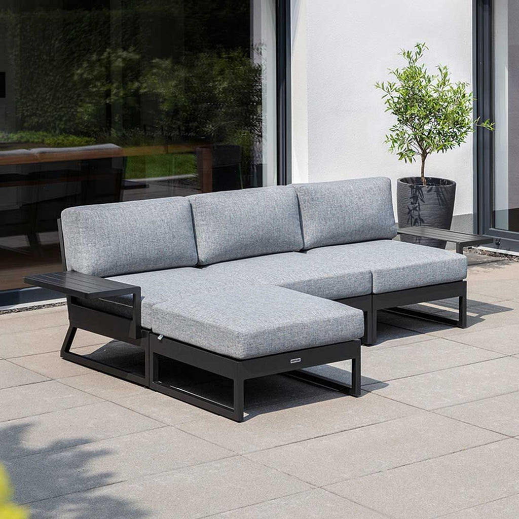 Loungesett Ocean Skid Platform aluminium olefin Kettler detalj av materiale