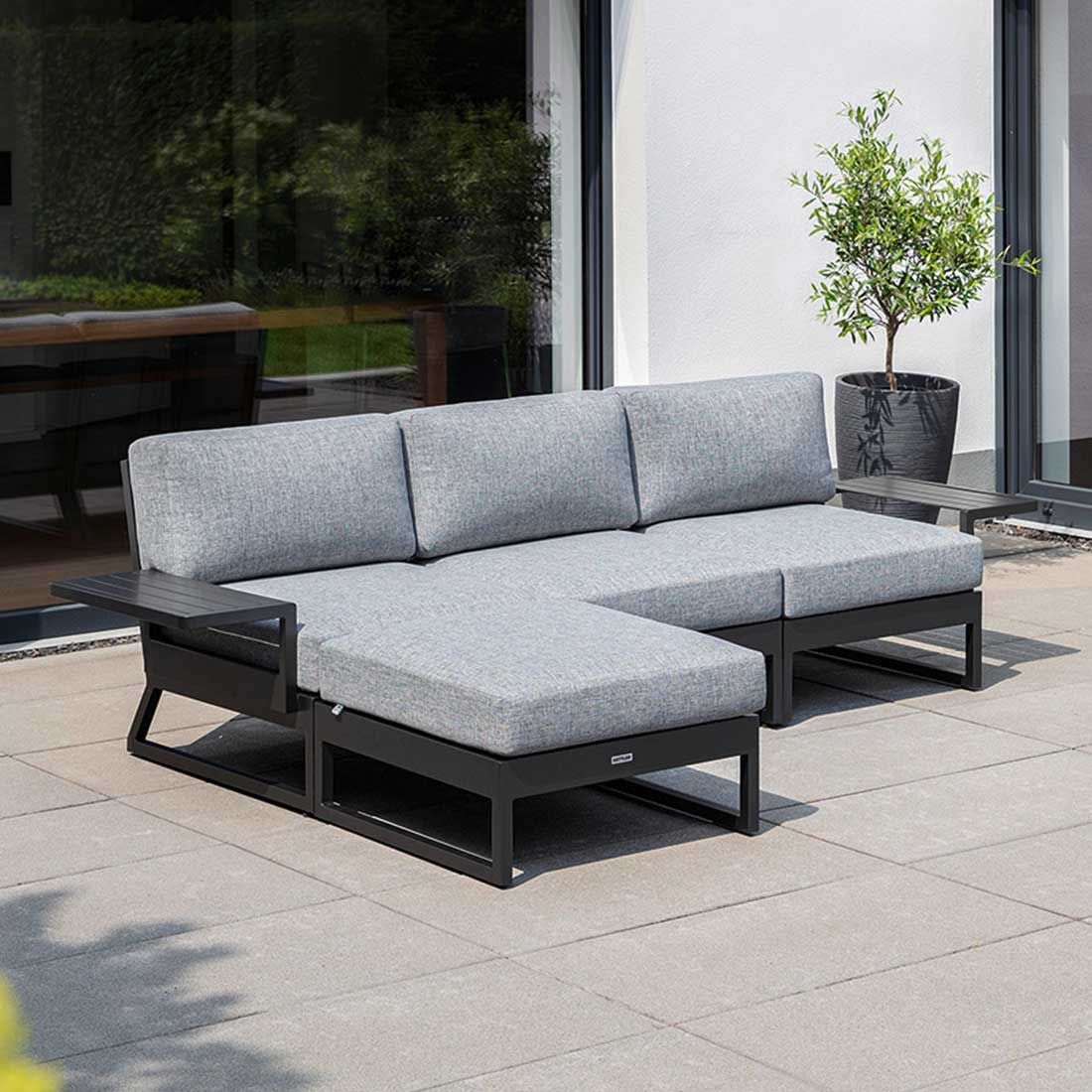 Loungesett Ocean Skid Platform aluminium olefin Kettler detalj av materiale