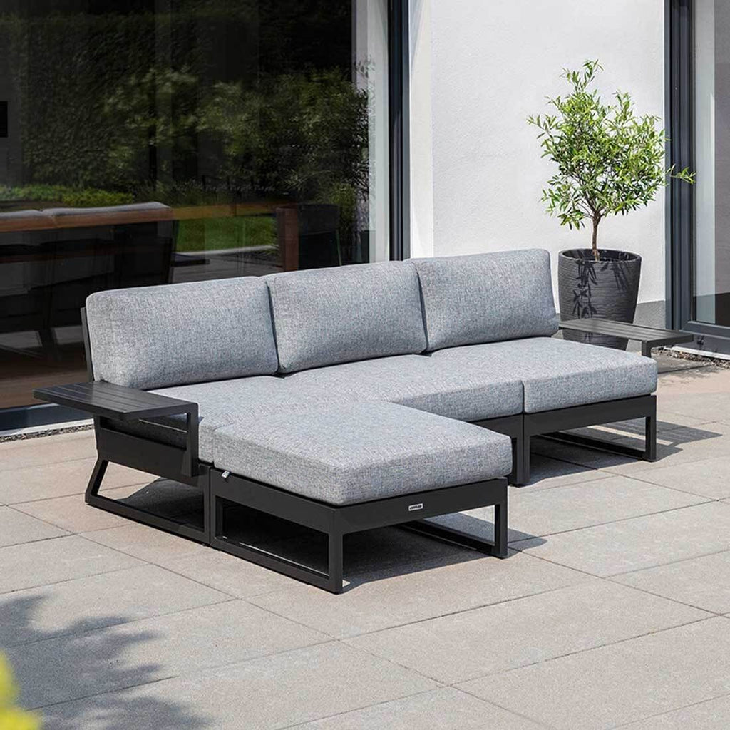 Loungesett Ocean Skid Platform aluminium olefin Kettler detalj av materiale