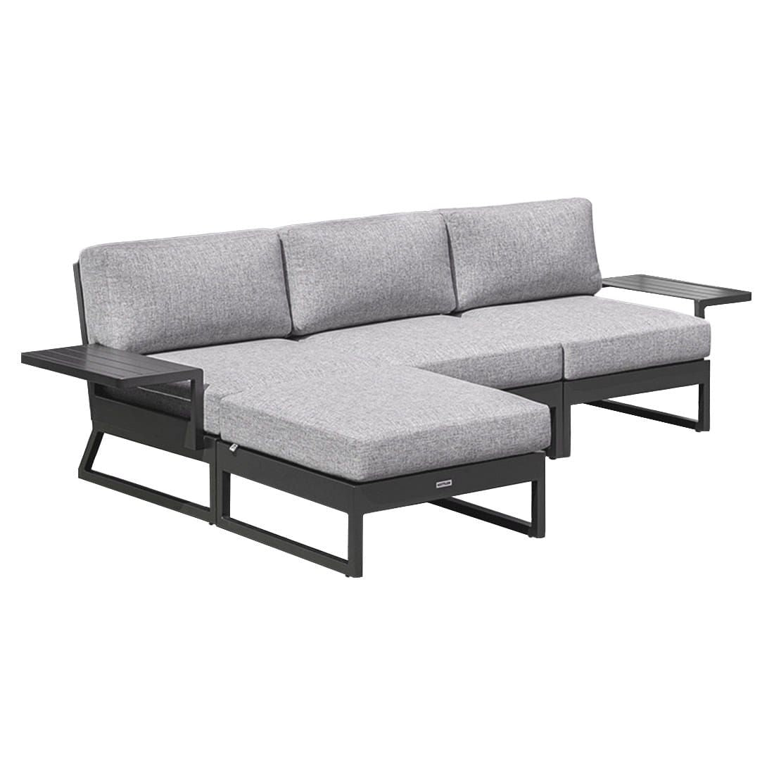 Loungesett Ocean Skid Platform aluminium olefin Kettler montert i hage
