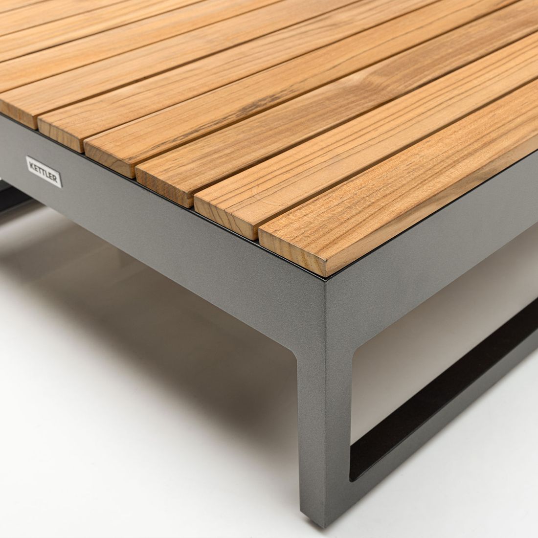 Loungesett Ocean Skid Platform aluminium/teak/olefin komplett sett