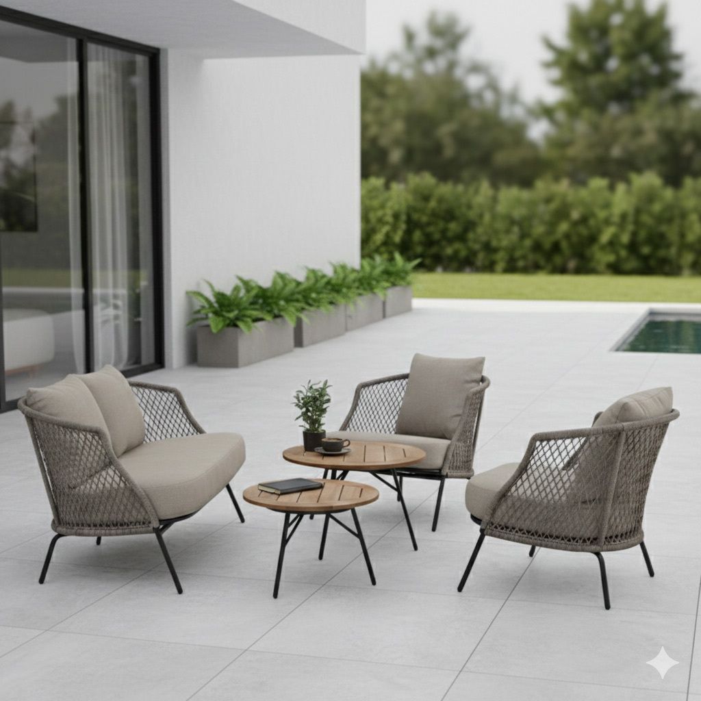 Loungesett Odea med loungebord aluminium tau Stern forfra