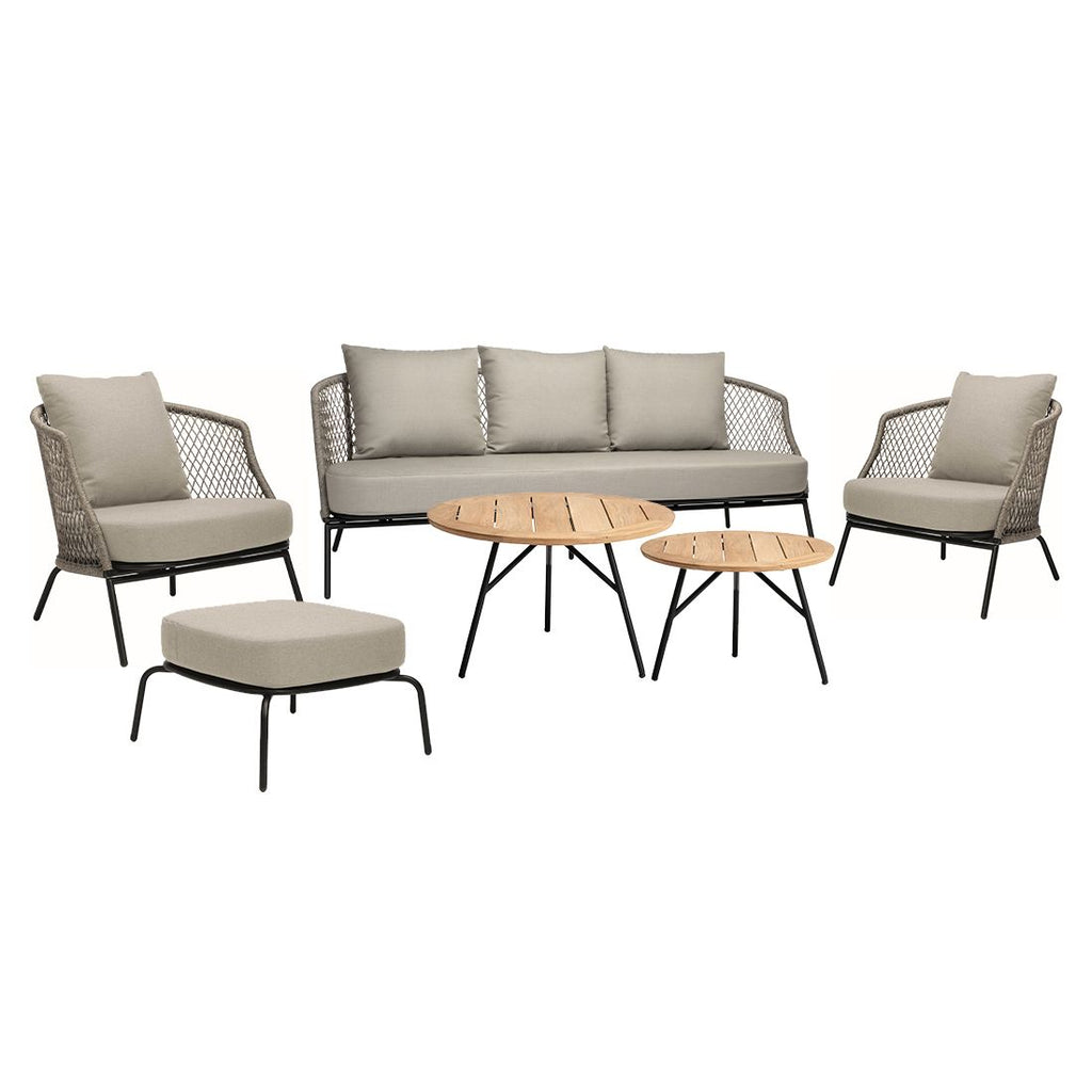 Loungesett Odea aluminium tau med loungebord cream bakside