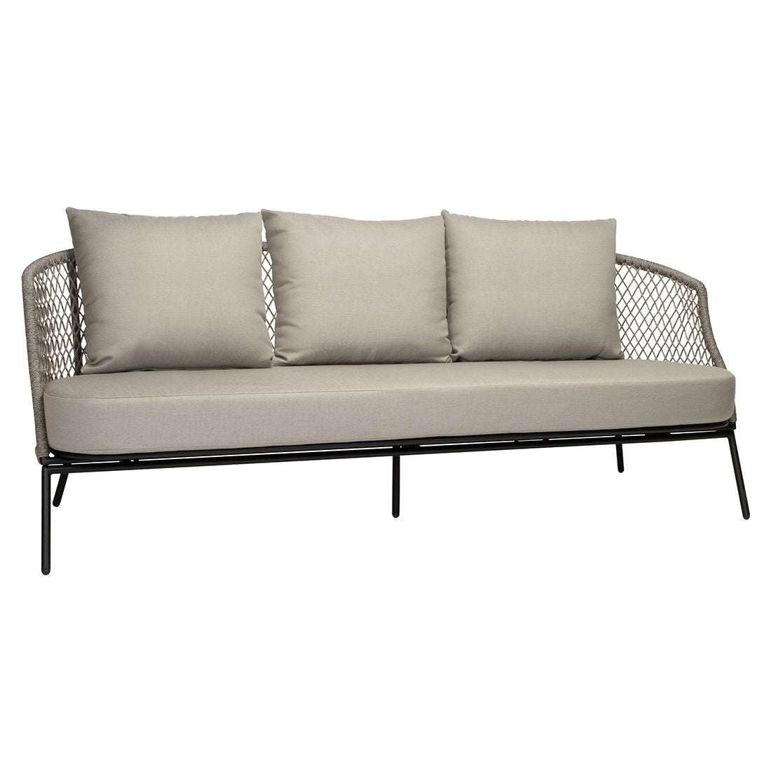 Loungesett Odea aluminium tau med loungebord cream detalj av stoff