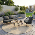 Loungesett Odea aluminium tau med loungebord forfra