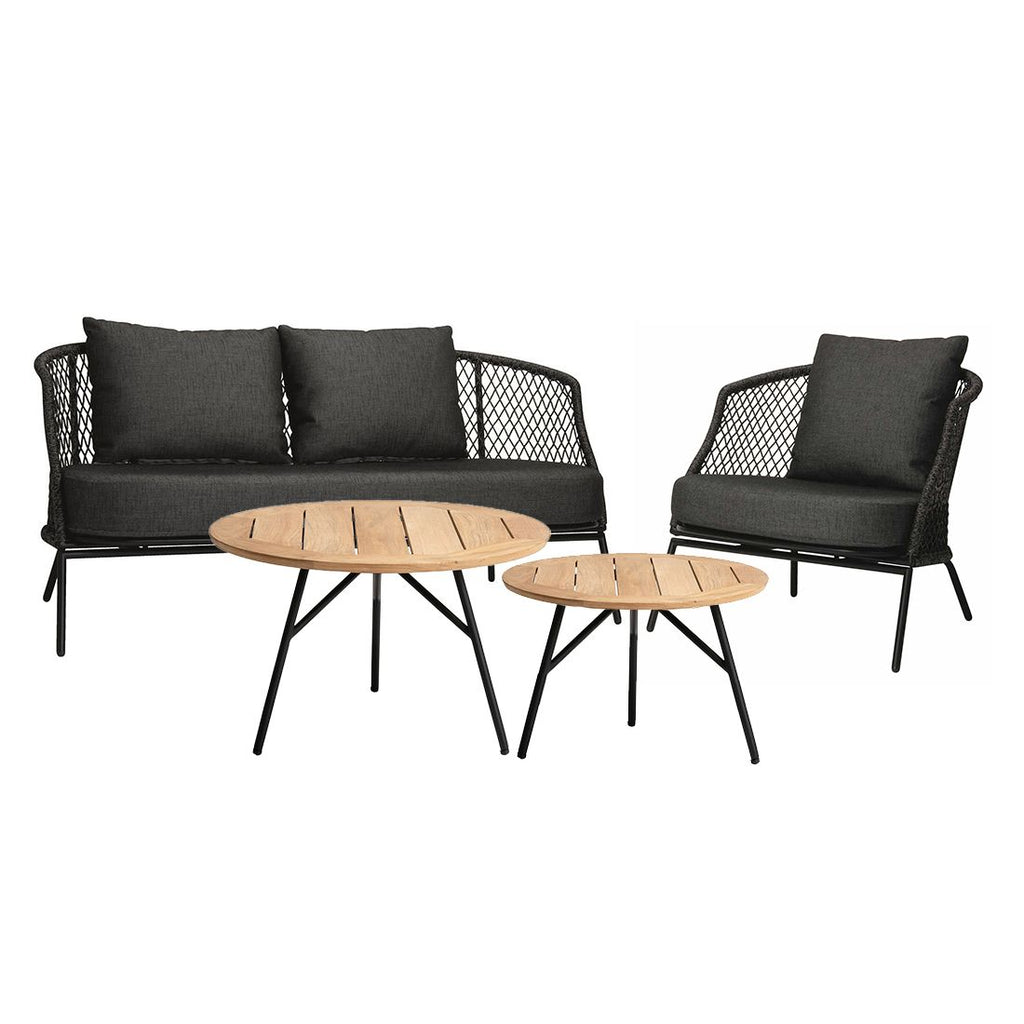 Loungesett Odea aluminium tau med loungebord bakside