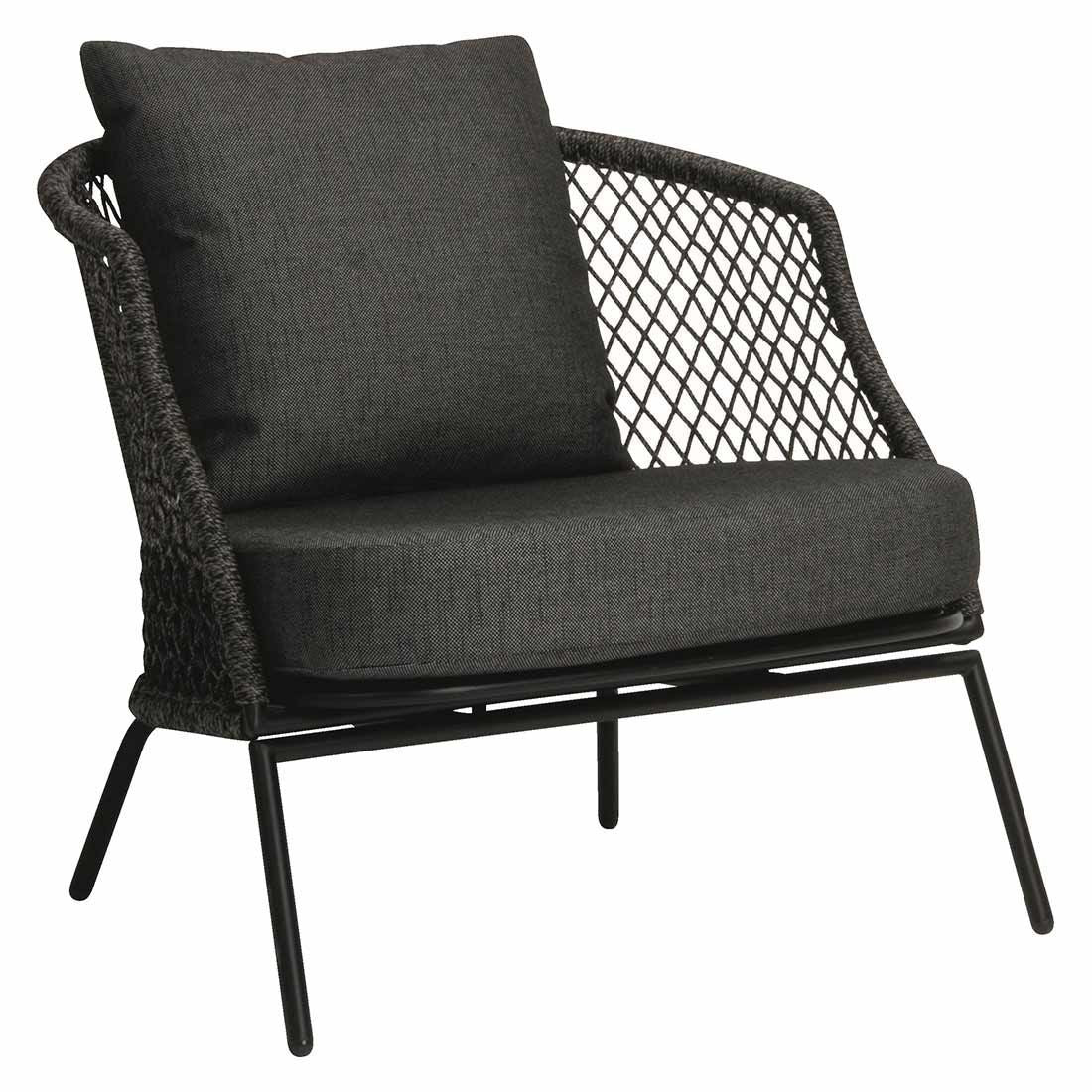 Loungesett Odea aluminium tau med loungebord montert på terrasse