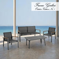 Loungesett Palermo aluminium/textilen antrasitt forfra