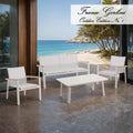 Loungesett Palermo aluminium/textilen ivory forfra