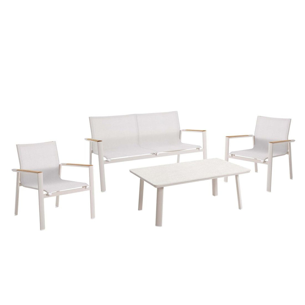 Loungesett Palermo aluminium/textilen ivory bakside