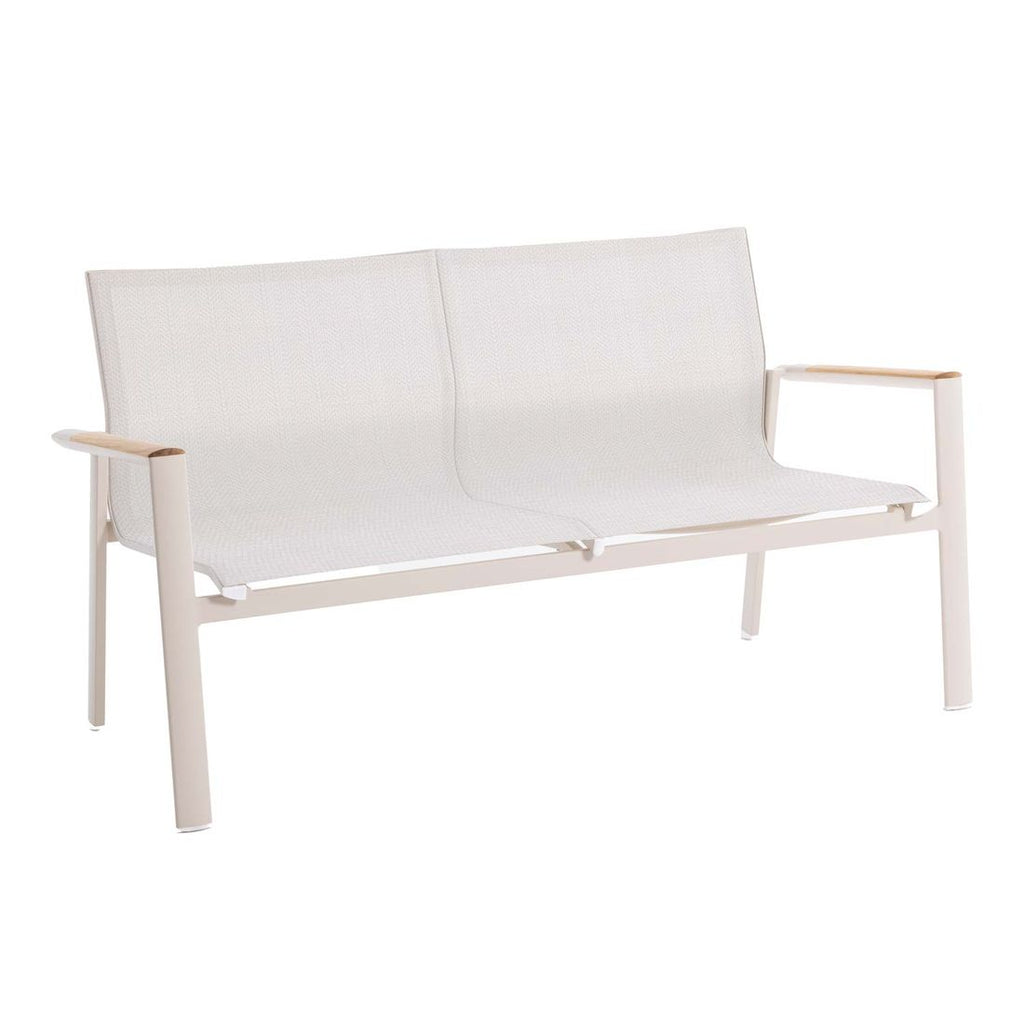 Loungesett Palermo aluminium/textilen ivory detalj av tekstilene