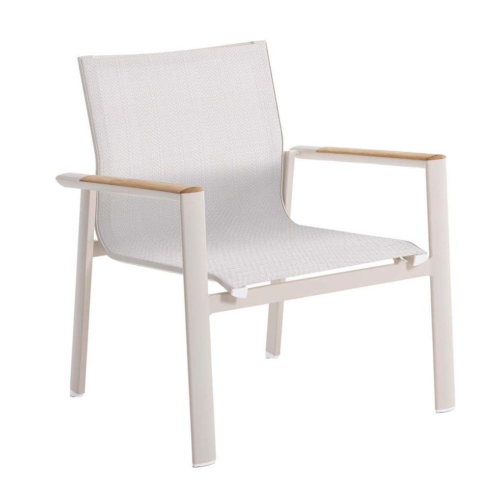 Loungesett Palermo aluminium/textilen ivory nærbilde av armstøtte