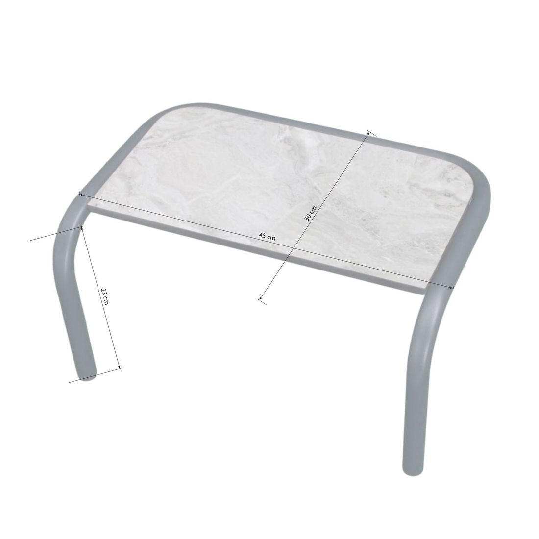 Loungesett Pandora med loungebord aluminium HPL antrasitt detalj av aluminiumramme
