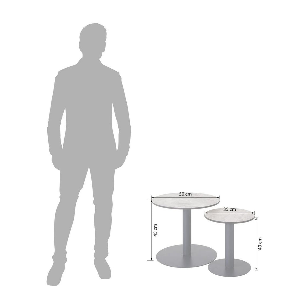 Loungesett Pandora med loungebord aluminium HPL antrasitt bordplate detalj
