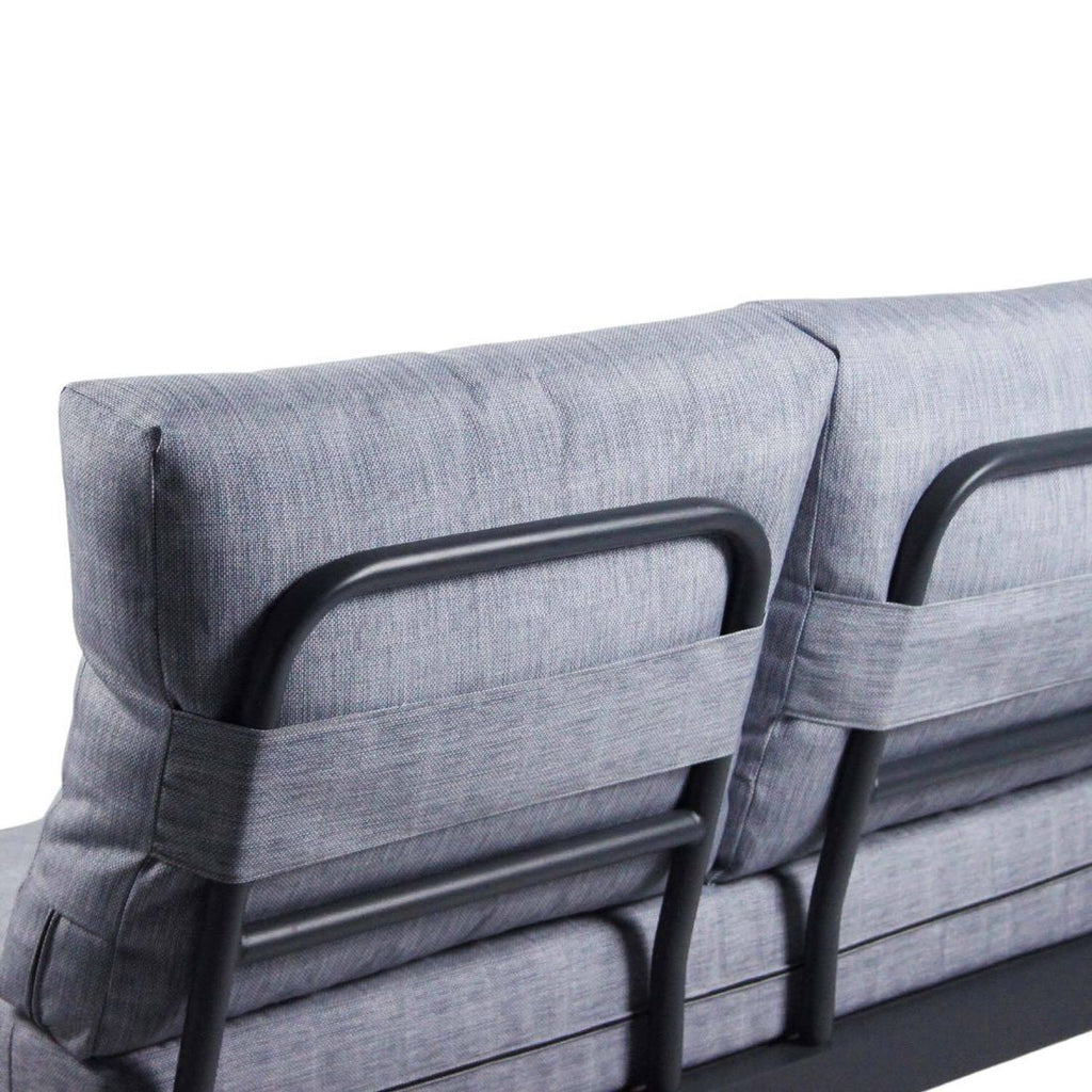 Loungesett Pandora med loungebord aluminium HPL antrasitt sittepute detalj