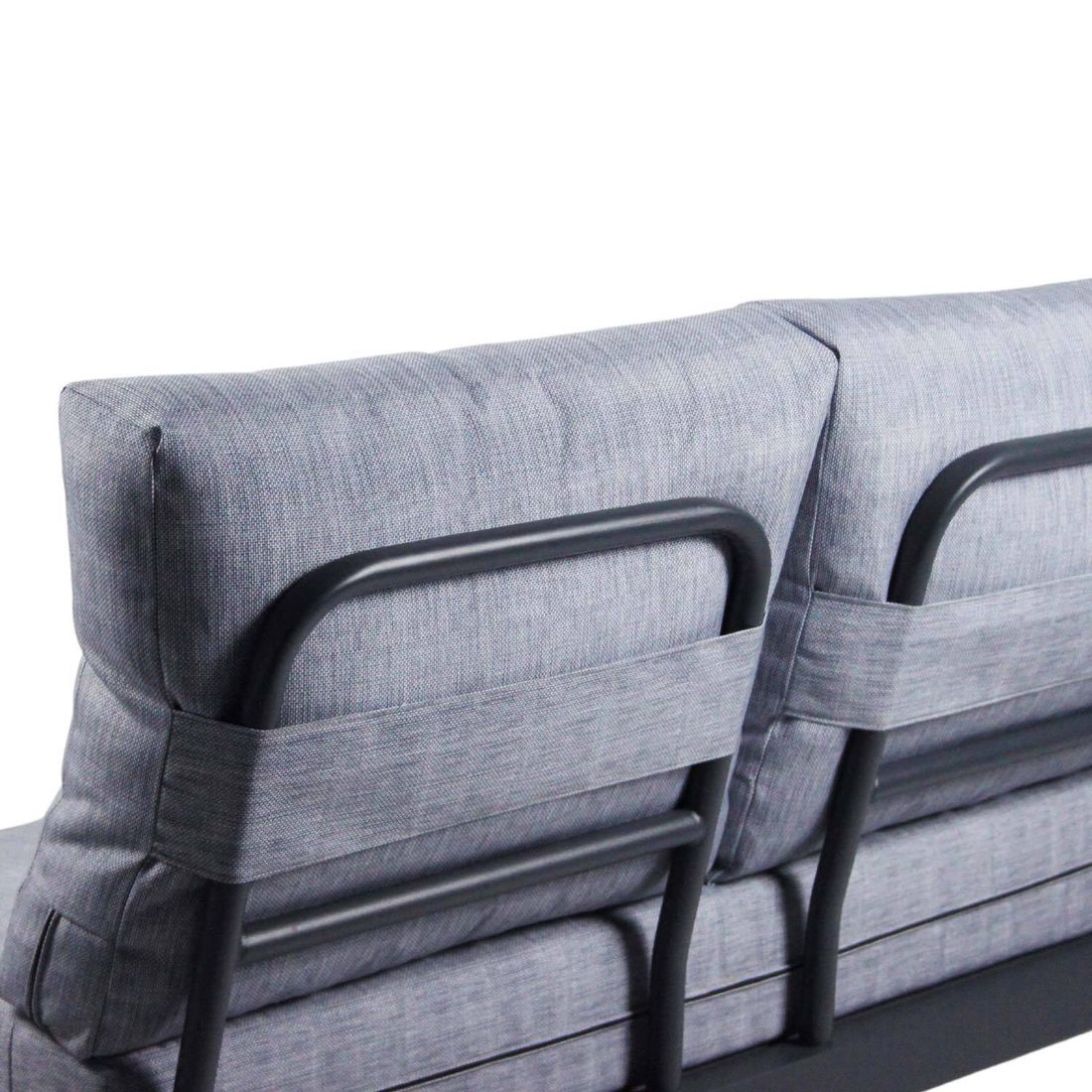Loungesett Pandora med loungebord aluminium HPL antrasitt sittepute detalj