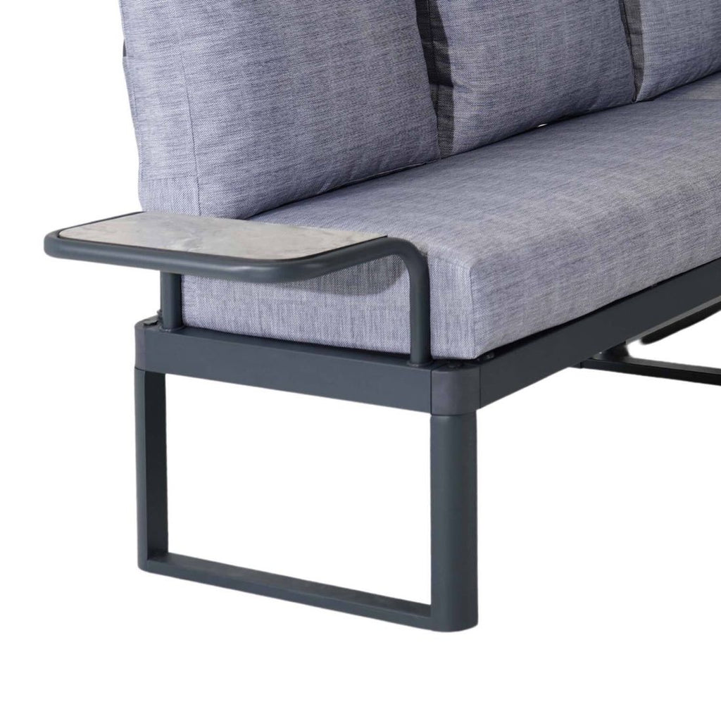 Loungesett Pandora med loungebord aluminium HPL antrasitt komplett sett